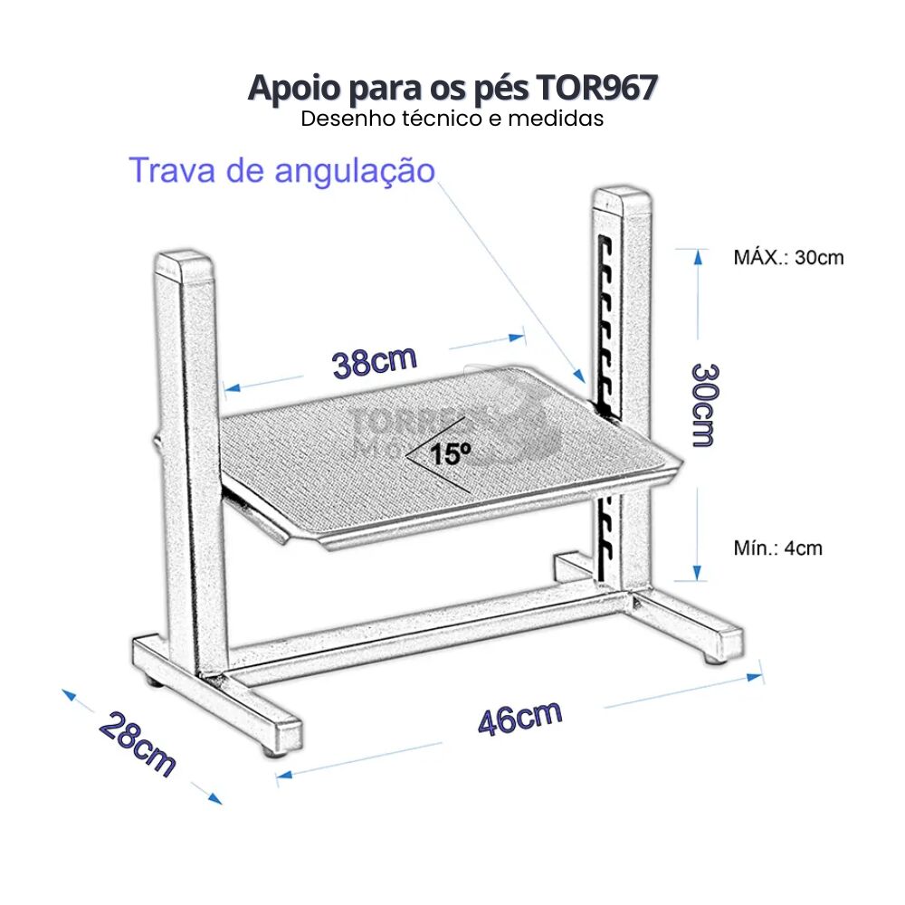 Apoio para Pés TOR967 - 11 níveis de altura - Imagem 2