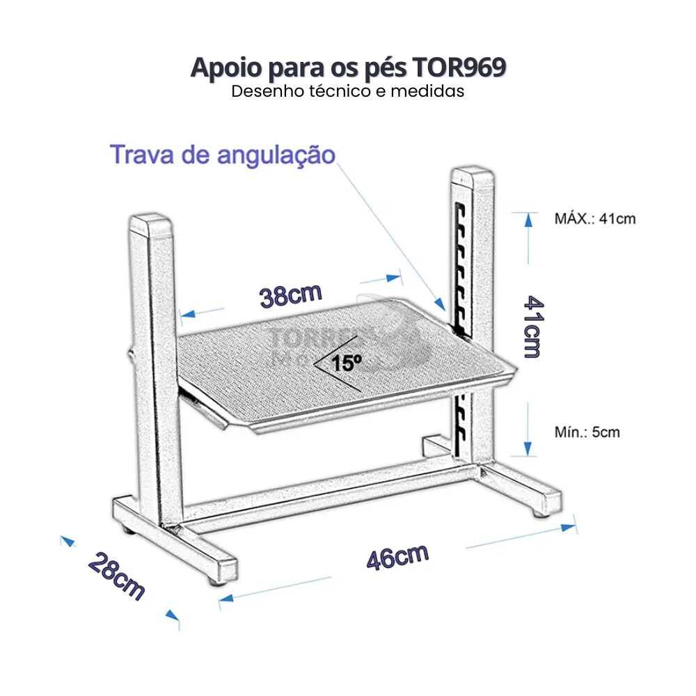 Apoio para Pés TOR969 - 16 níveis de altura - Imagem 3